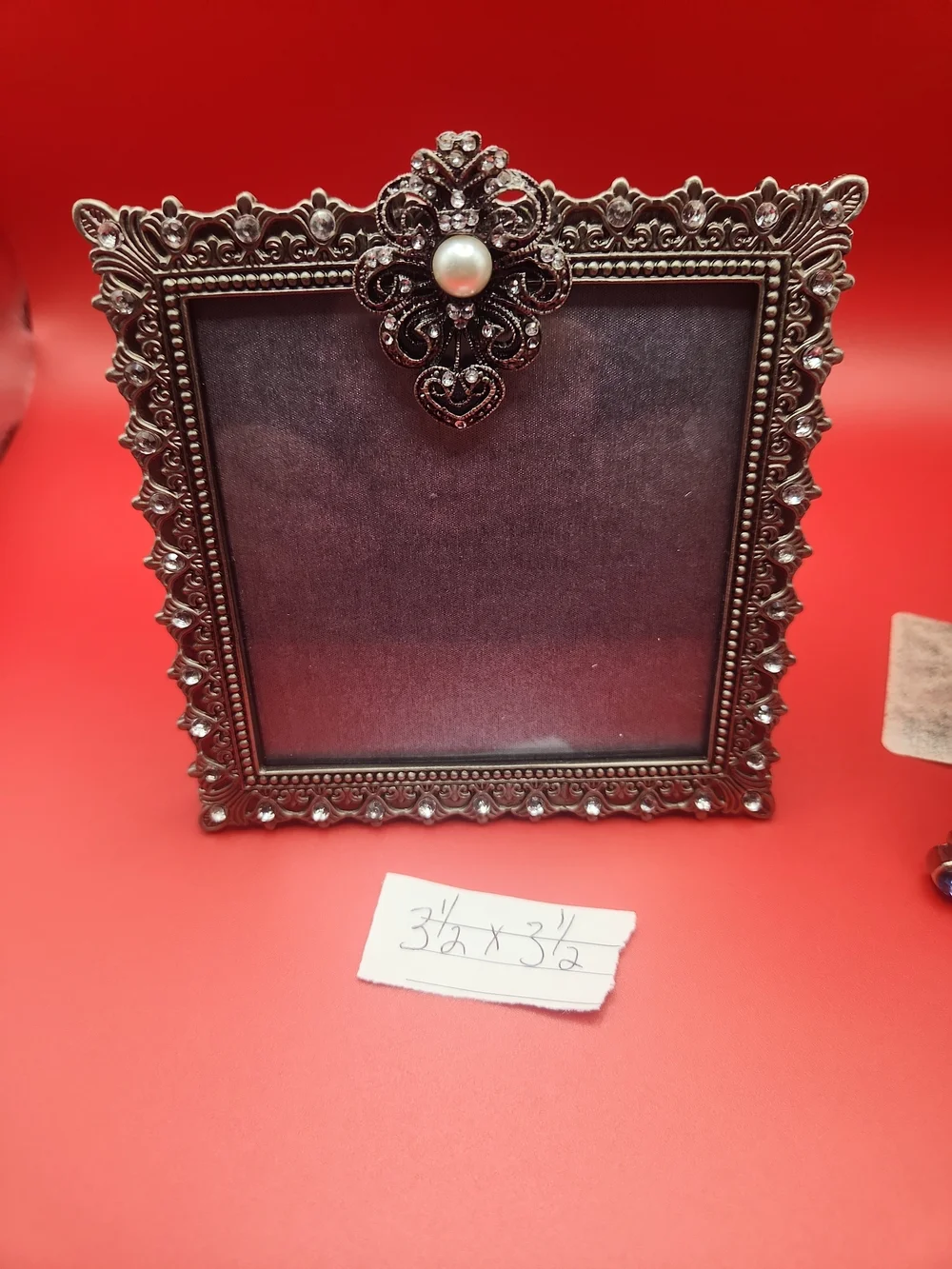 Decorative Blue and Silver Jeweled Photo Frame - Home AccentsSmall 3.5x3.5&3.5×5